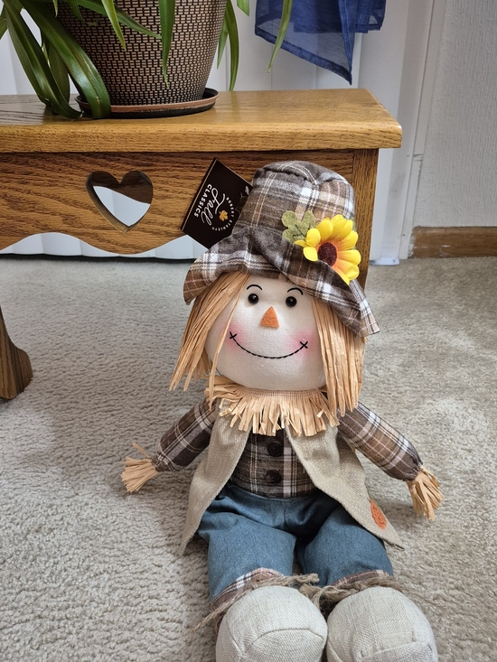 Other - Plush Fall Scarecrow Doll with Sunflower Hat